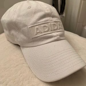 All white adidas hat